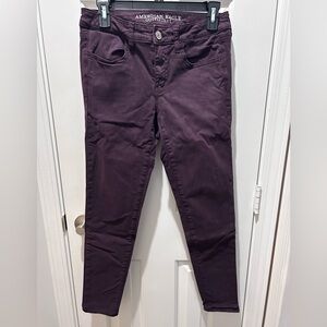 American Eagle Outfitters Women's Dark Purple Super Stretch Jeggings
